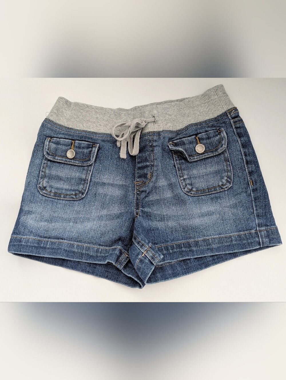 Justice Girls (Size 12R) Mini Jean/Denim Shorts with Elastic Waist